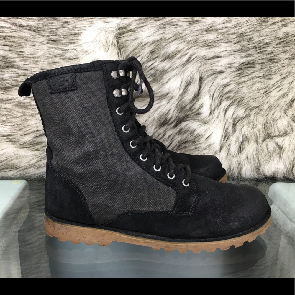 Ugg Montgomery Boots Black Gray Sz 9.5